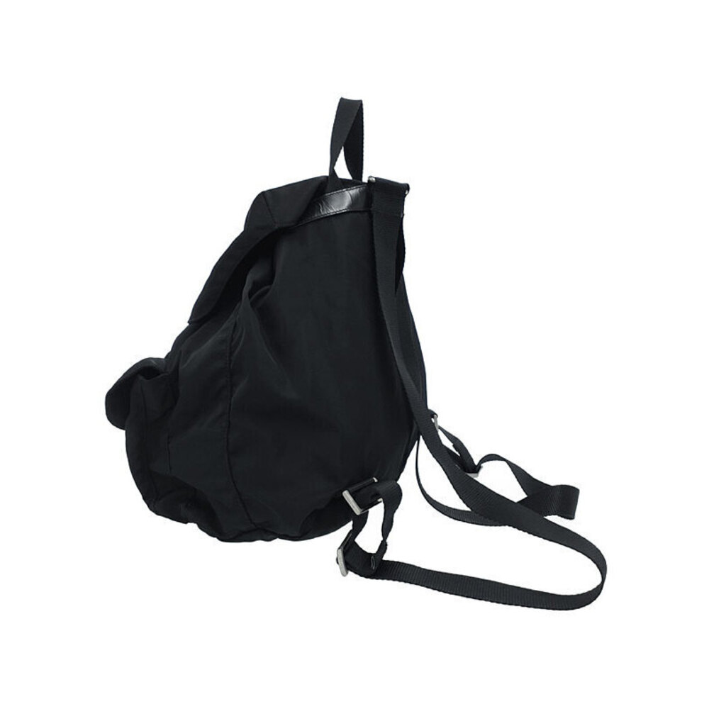 Prada Backpack Daybag Pocket Rucksack Black Tessuto Two